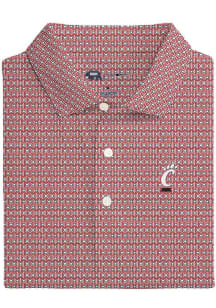 Onward Reserve Cincinnati Bearcats Mens Red Square Geoprint Short Sleeve Fashion Polo