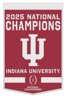 Indiana Hoosiers 2025 National Champs 24x38 Wool Banner - Crimson