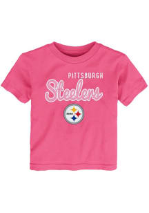 Pittsburgh Steelers Toddler Girls Pink Big Game Short Sleeve T-Shirt