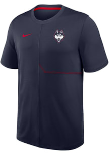Nike UConn Huskies Navy Blue Dri-Fit Coach Short Sleeve T Shirt