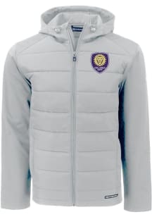 Mens Orlando City SC Cutter and Buck Mens Evoke Hood Heavyweight Jacket - Grey