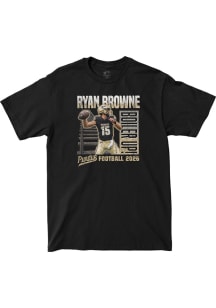 Ryan Browne Purdue Boilermakers Youth Black Big Ten Media Days Custom Player Tee