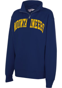 West Virginia Mountaineers Womens Navy Blue Sport Fleece Qtr Zip