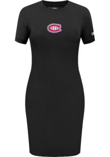 Pro Standard Montreal Canadiens Womens Black Classic Chenille Short Sleeve Dress