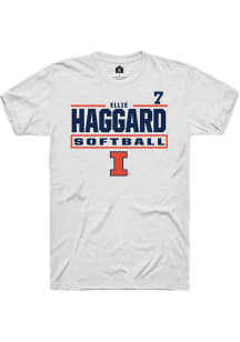 Ellie Haggard  Illinois Fighting Illini White Rally NIL Stacked Box Short Sleeve T Shirt