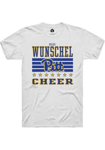 Madi Wunschel Pitt Panthers White NIL Striped Short Sleeve Player T Shirt