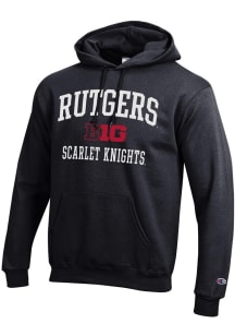 Champion Rutgers Scarlet Knights Mens Black Big Ten Powerblend Long Sleeve Hoodie