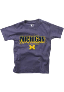 Wes and Willy Michigan Wolverines Boys Blue Blended Short Sleeve T-Shirt