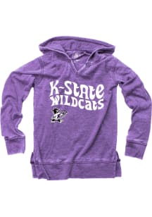Wes and Willy K-State Wildcats Girls Purple Team chant Long Sleeve Hooded Sweatshirt