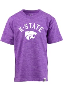 Wes and Willy K-State Wildcats Youth Purple Cloudy Yarn Short Sleeve Fashion T-Shirt