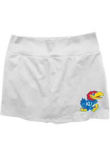Wes and Willy Kansas Jayhawks Womens White Pleated Skirt