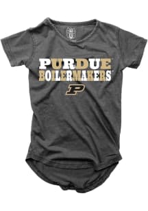 Wes and Willy Purdue Boilermakers Girls Black Multi Font Short Sleeve Fashion T-Shirt