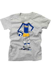 Wes and Willy Pitt Panthers Girls Grey Volleyball Short Sleeve T-Shirt