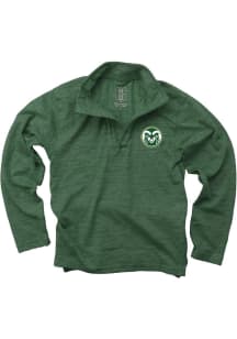 Wes and Willy Colorado State Rams Youth Green Cloudy Yarn Long Sleeve Quarter Zip Shirt