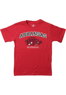 Wes and Willy Arkansas Razorbacks Boys Cardinal ss Jersey Tee Short Sleeve T-Shirt