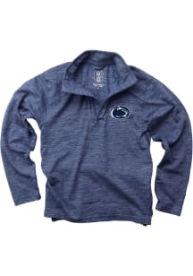 Wes and Willy Penn State Nittany Lions Boys Navy Blue Cloudy Yarn Long Sleeve Qtr Zip