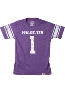 Wes and Willy K-State Wildcats Toddler Purple Football Jersey Short Sleeve T-Shirt