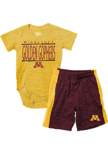 Wes and Willy Minnesota Golden Gophers Infant Maroon Contrast Set Top and Bottom
