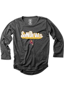 Wes and Willy Arizona State Sun Devils Girls Maroon Hi-Lo Long Sleeve T-shirt