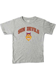 Wes and Willy Arizona State Sun Devils Youth Grey Heather Arch Mascot Short Sleeve T-Shirt