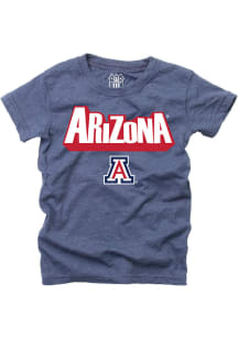 Wes and Willy Arizona Wildcats Girls Navy Blue 70s Retro Short Sleeve Tee