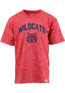 Wes and Willy Arizona Wildcats Youth Red Vintage Arch Mascot Short Sleeve Fashion T-Shirt