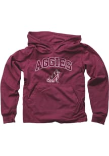 Wes and Willy Texas A&M Aggies Boys Maroon Jersey Long Sleeve Hooded Sweatshirt