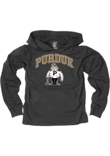 Wes and Willy Purdue Boilermakers Boys Black Jersey Long Sleeve Hooded Sweatshirt