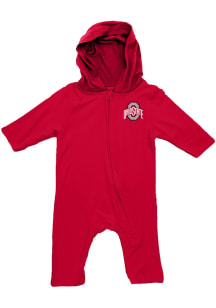 Wes and Willy Ohio State Buckeyes Baby Red Sun Hood Long Sleeve One Piece
