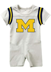 Wes and Willy Michigan Wolverines Baby Blue Romper Short Sleeve One Piece