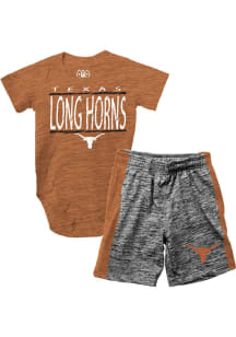Wes and Willy Texas Longhorns Infant Burnt Orange Contrast Set Top and Bottom