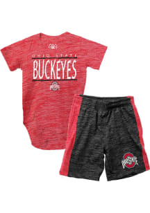 Wes and Willy Ohio State Buckeyes Infant Red Contrast Set Top and Bottom