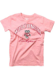 Wes and Willy Wisconsin Badgers Girls Pink Blend Short Sleeve Tee