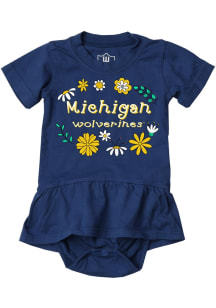 Wes and Willy Michigan Wolverines Baby Blue Peplum Short Sleeve One Piece