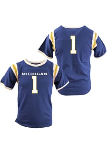 Wes and Willy Michigan Wolverines Toddler Blue Inset Ringer Short Sleeve T-Shirt