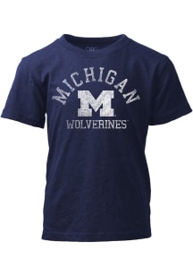 Wes and Willy Michigan Wolverines Boys Blue Pigment Dyed Short Sleeve T-Shirt