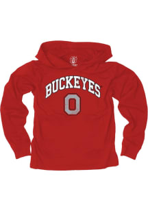 Wes and Willy Ohio State Buckeyes Youth Red Knit Vintage Arch Long Sleeve Hoodie