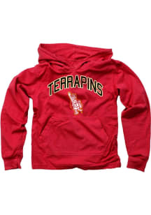 Wes and Willy Maryland Terrapins Boys Red Jersey Long Sleeve Hooded Sweatshirt