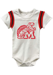 Wes and Willy Maryland Terrapins Baby Red Vault Raglan Short Sleeve One Piece