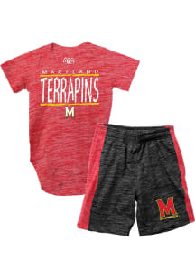 Wes and Willy Maryland Terrapins Infant Red Contrast Set Top and Bottom