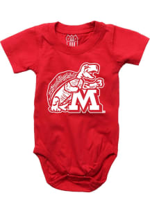 Wes and Willy Maryland Terrapins Baby Red Jersey Short Sleeve One Piece