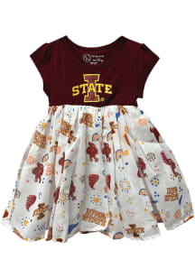 Wes and Willy Iowa State Cyclones Toddler Girls Cardinal Vault Princess Short Sleeve Dress