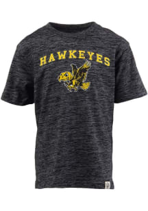 Wes and Willy Iowa Hawkeyes Toddler Black Cloudy Yarn Vintage Arch Short Sleeve T-Shirt