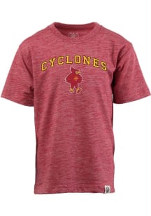 Wes and Willy Iowa State Cyclones Toddler Cardinal Red Cloudy Yarn Vintage Arch Short Sleeve T-Shi..