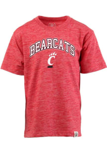Wes and Willy Cincinnati Bearcats Toddler Red Cloudy Yarn Vintage Arch Short Sleeve T-Shirt