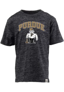 Wes and Willy Purdue Boilermakers Toddler Black Cloudy Yarn Vintage Arch Short Sleeve T-Shirt
