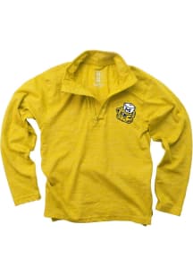 Wes and Willy Michigan Wolverines Boys Yellow Cloudy Yarn Long Sleeve Qtr Zip