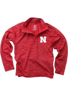 Wes and Willy Nebraska Cornhuskers Toddler Red Cloudy Yarn Long Sleeve Qtr Zip