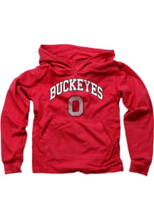 Wes and Willy Ohio State Buckeyes Youth Red Jersey Vintage Arch Mascot Long Sleeve Hoodie