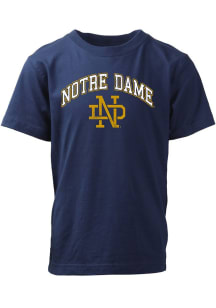 Wes and Willy Notre Dame Fighting Irish Youth Navy Blue Vintage Arch Short Sleeve T-Shirt